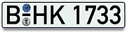 Kennzeichen: Autokennzeichen standard: Autokennzeichen in alter Ausführung